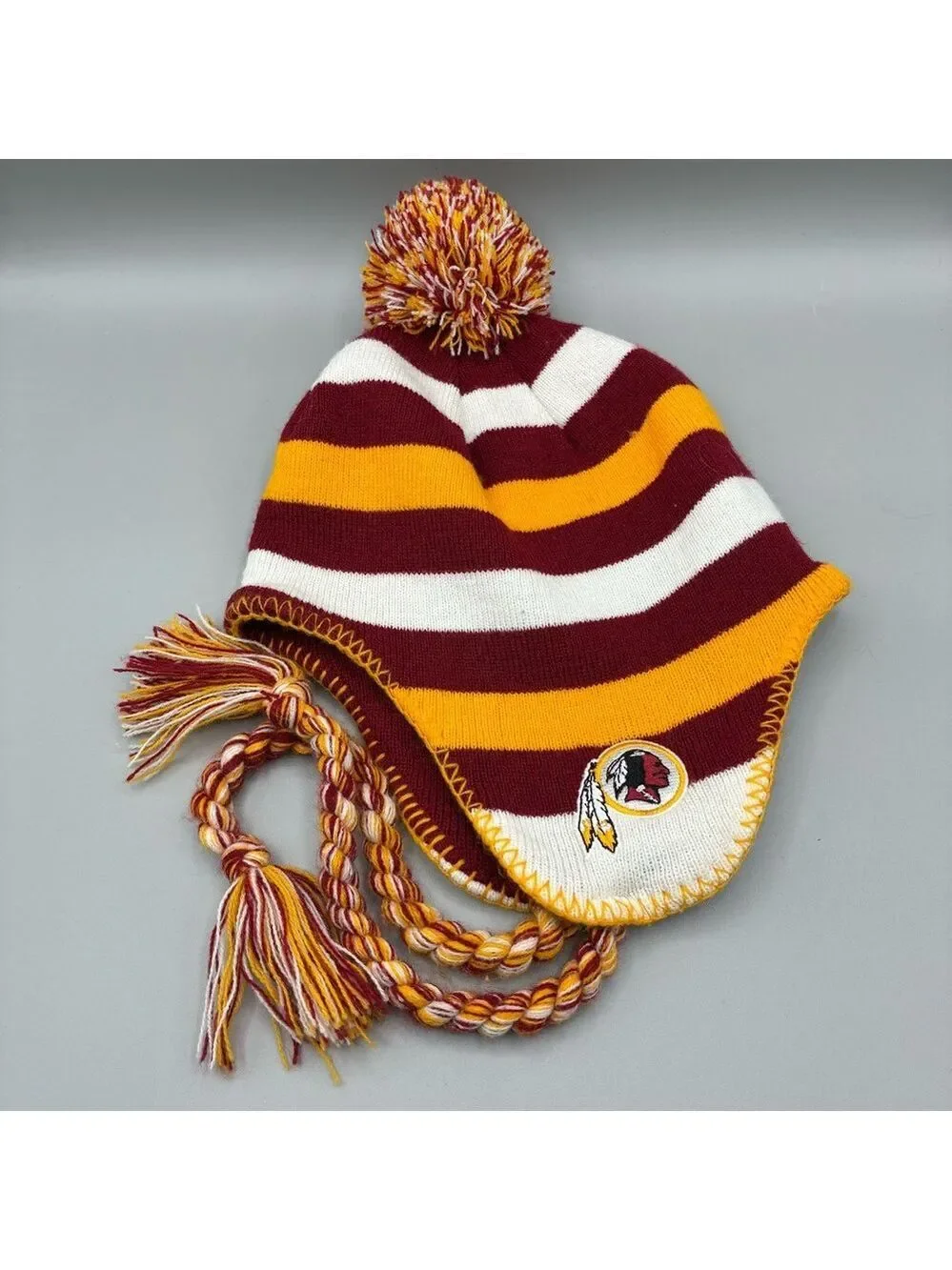 Washington Redskins Winter Beanie Youth OSFM Pom Knit Tassel NHL Team Apparel